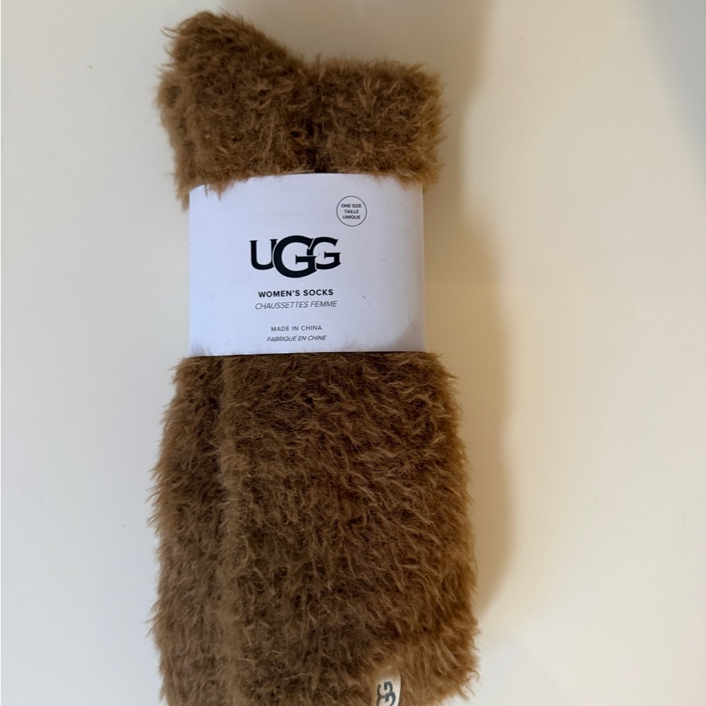 UGG Women's Fuzzy Brown Socks